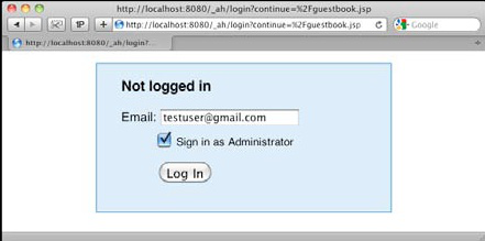 Simulated Google Authentication integration