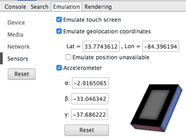 Testing Touch, GPS, Accelerometer